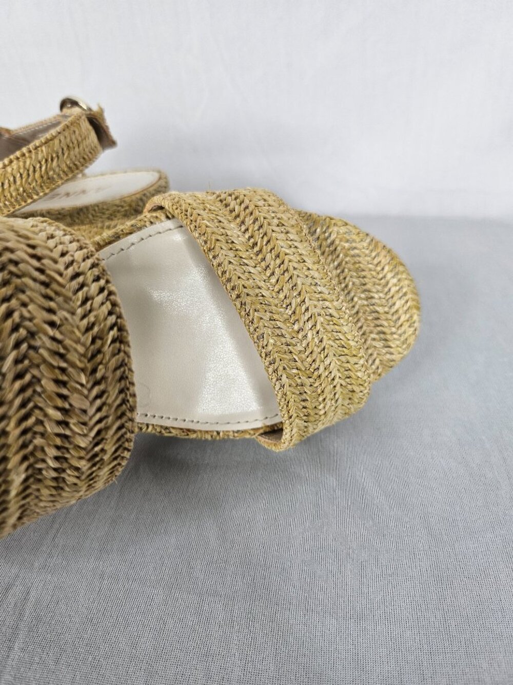 Anne Klein Raffia Platform Sandals | Coastal Resort Heels | Women's Size 6.5 - Picture 9 of 14